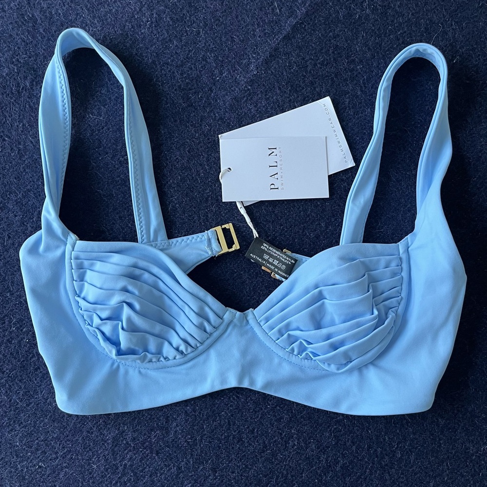 NWT, Palm Swimwear Kelly Top, Light Blue, Size 1 (small)